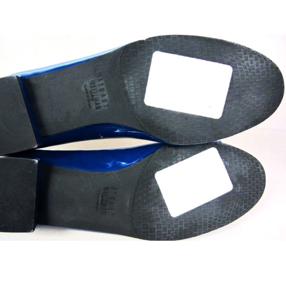 Stuart Weitzman Blue Silver Patent Leather Loafers - Picture 5 of 6